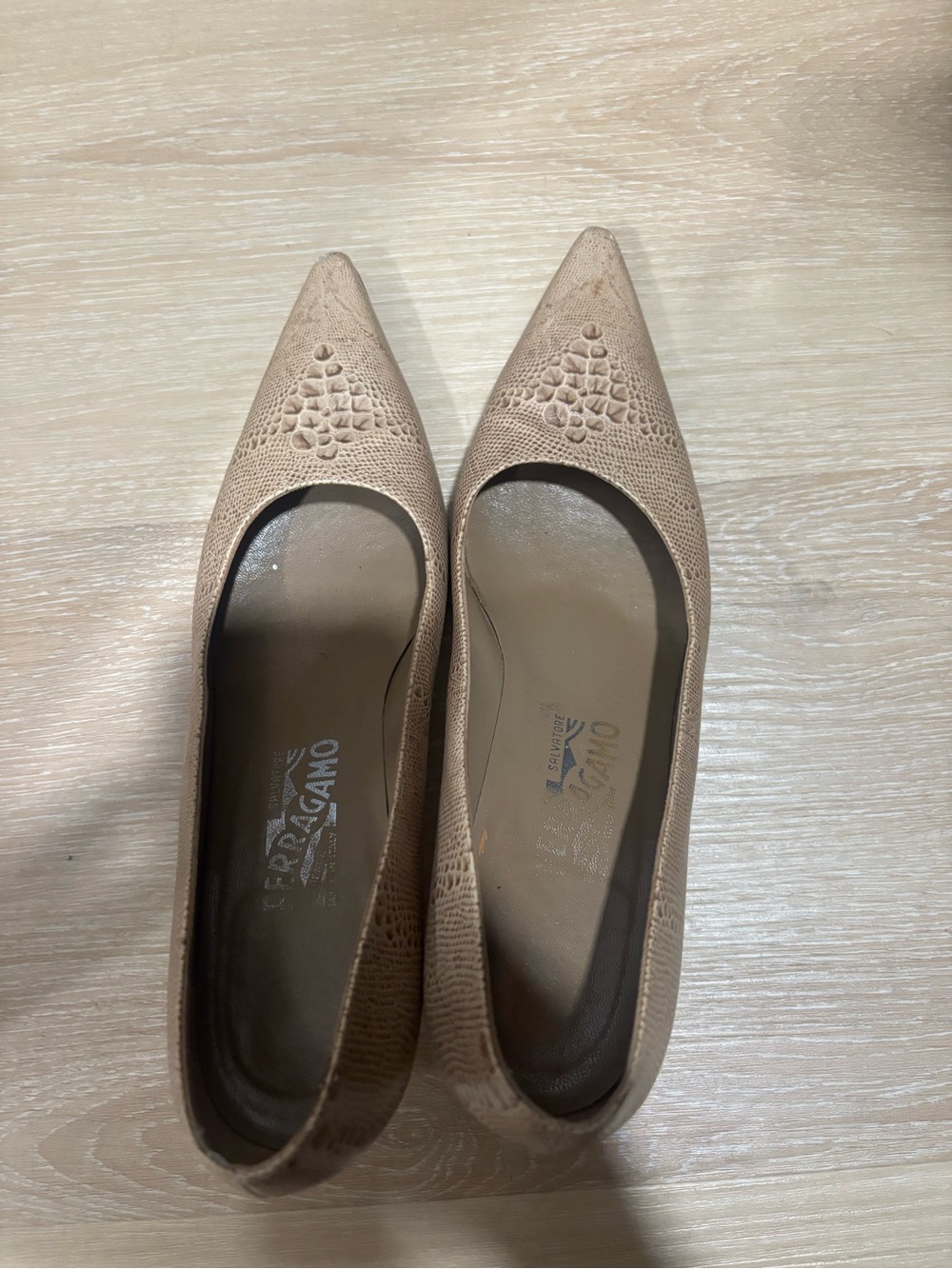 Salvatore Ferragamo Snakeskin Pointed-Toe Pumps